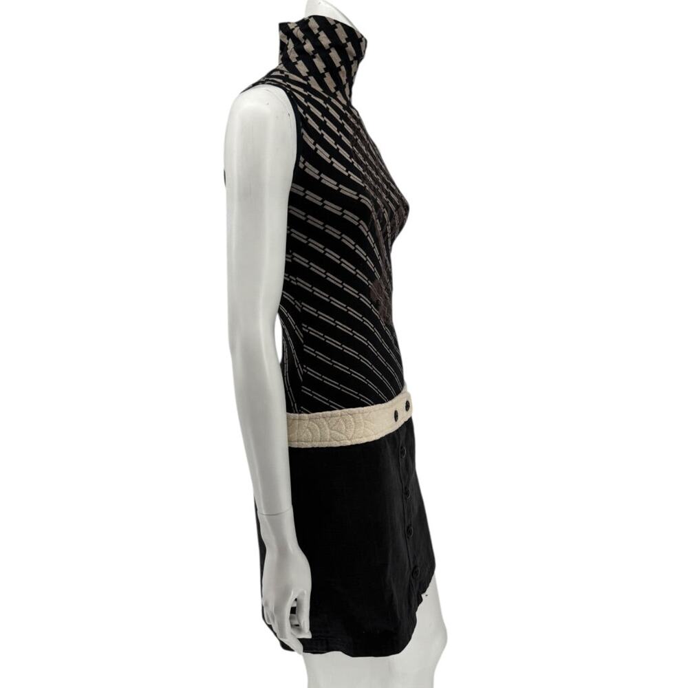 Custo Barcelona Sleeveless High-Neck Mixed-Media Mini Dress – Size 2 - Picture 15 of 16